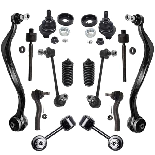 Image of Detroit Axle - 14pc Front End Kit for Ford Fusion Lincoln MKZ Zephyr Mercury Milan Lower Control Arms w /Ball Joints Upper Lower Ball Joints Inner & Outer Tie Rods Front Rear Sway Bars Replacement