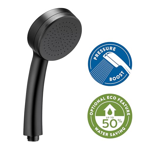 Presion Pressure Boost 1 Funktion Duschset Matt Schwarz inkl. Schlauch, Brausestange und Brausebrause,