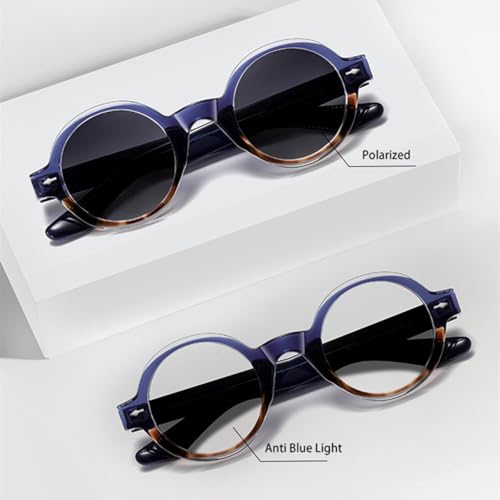 Lunettes de soleil rétro rondes punk UV400 à rivets pour homme et femme