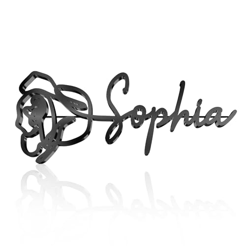Image of Custom Lapel Pin for Women Men - Name Brooch Pin Personalized Stainless Steel for Wedding Business Party - Gold /Silver /Black Customized Jewelry Gifts
