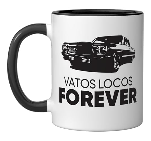 Taza Cerámica Vatos Locos Forever Negra/Blanca 11 oz miniatura 1