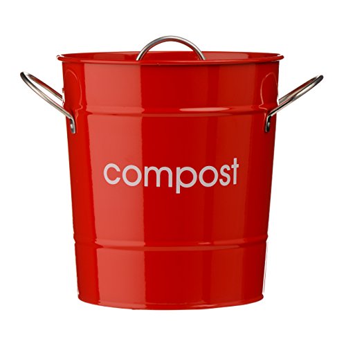 Premier Housewares - Cubo para compost, color rojo