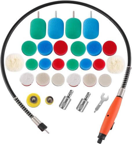 SPTA 30 Piezas Coche Esponja De Pulido Esponjas para pulidoras Esponja Pulir para coche, esponja pulir coche, Toallas,Pulidora Pulido Lana Kit Encerado Para el Coche Encerado Lijado