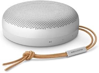 Bang & Olufsen Beosound A1 (2nd Generation) - Wireless Portable Waterproof Bluetooth Speaker with Three Microphones, Alexa, and USB-C Charging Cable (Up to 18 Hours Playtime) - Grey Mist