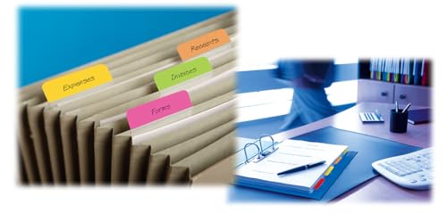 Post-it Haftstreifen Index Strong - 36 Haftstreifen 25,4 mm x 38,1 mm - Farben: Orange, Pink, Grün - Zum Markieren, Hervorheben oder Farbcodieren wichtiger Informationen