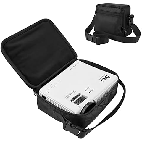 CaSZLUTION Projector Case Compatible with AuKing Mini Projector 2022 Upgraded Portable Video Projector or DR.J Mini Projector, Travel Carrying Case Storage Bag Fits Most Mini Projectors (Black) Cover