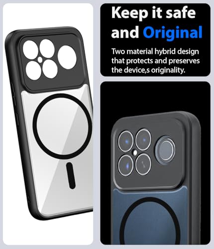 Image of KAPAVER Essential Back Cover Case Compatible with Poco F8 Ultra (PC+TPU) (Poco F8 Ultra - Magnetic Black)