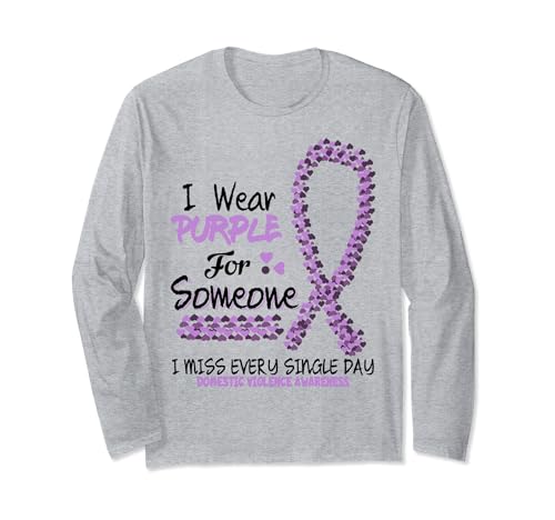 Dicho inspirador que uso violencia doméstica púrpura Mujeres Hombres Manga Larga