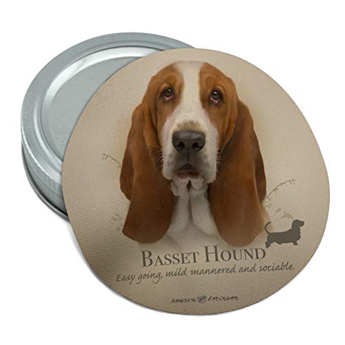 Basset Hound Dog Breed Round Rubber Non-Slip Jar Gripper Lid Opener