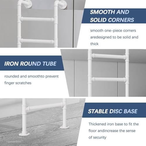 Escalera de metal ajustable y extensible de 1,2 a 2,7 m con soportes de pared 4