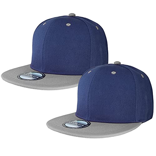 Image of Classic Snapback Hat Cap Hip Hop Style Flat Bill Blank Solid Color Adjustable Size