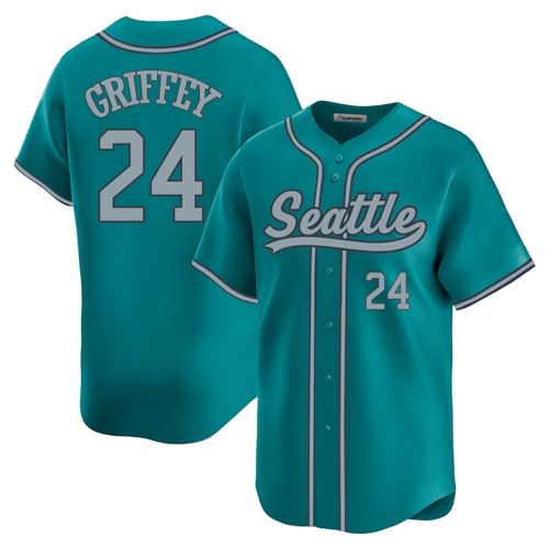 Ken Griffey Jr. Jersey Seattle Aqua Mens Baseball Stitched