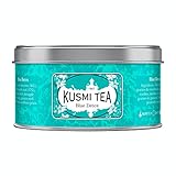 Kusmi Tea Blue Detox Green Tea - Yerba Mate, Rooibos, Guarana, Rosehip, Mint, Sunflower Petals, and Pineapple Exotic Infusion Perfect for Tea Lovers (4.4oz Tin 50 Servings)