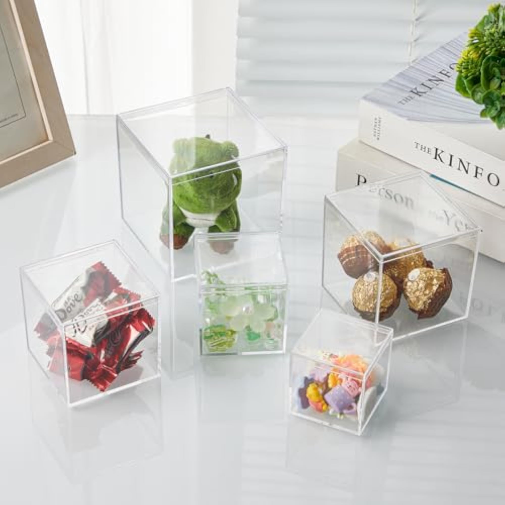Acrylic Box with Lid, 6/4.7/4/3.3/3/2.5 inch