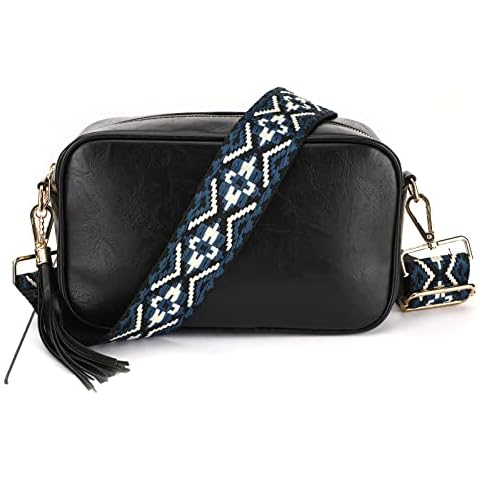 Crossbody Bags for Women, Shoulder Bag with Adjustable Wide Strap, Fashional Women's Cross-body Bags, Multipurpose PU Leather Ladies Handbags & Shoulder Bags, Perfect Gifts for Daily Use (Black) Cover