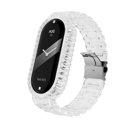 Correa para Xiaomi Mi Band 8 de plástico transparente ideal para vestir en gimnasio y oficina