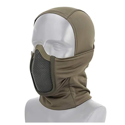 OAREA Tactique Airsoft Paintball Plein Visage en Acier Maille Masque Polyester Balaclava Chasse CS Masque Vélo Casque De Protection Doublure Cap