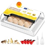 Sailnovo Incubadoras Digitales Automáticas de 12-35 Huevos, Máquina Incubadora para la Eclosión de Huevos de Pavo, Ganso, Codorniz, Pato, Pájaros, Paloma y Pollo Blancos.