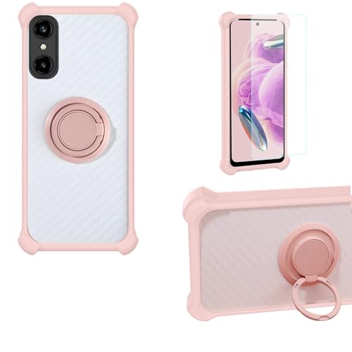 bojioderf Coque Compatible pour Logicom Comet Coque Étui [avec Trempé 9H Protection D'écran] Case Support de Bague PC + Silicone CSKB-Fen