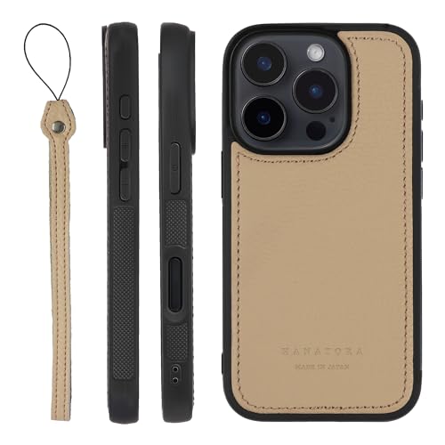 HANATORA for iPhone 16Pro �P�[�X �{�v ���{�� �ϏՌ� �X�}�z�P�[�X �X�}�z �X�g���b�v �t�� �V�������N�J�[�t���U�[ �M�t�g �}�O�l�b�g�Ȃ� �x�[�W�� SPGJP-16Pro-Beige