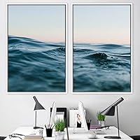 2 Piece Framed Canvas Wall Art Coastal Beach Canvas Prints Home Artwork Decoration for Living Room,Bedroom - 16