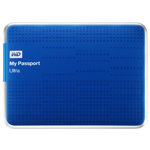 WD My Passport Ultra Mobile Disco Duro Externo 6,4 cm, 2,5 'USB 3.0 con cifrado de Hardware, Contraseña Protección  recertified Azul Azul 1.000GB (1TB)