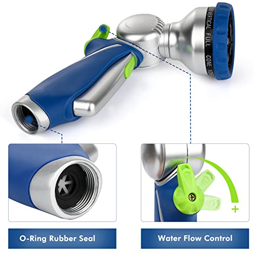 Restmo Hose Nozzle W/ 180° Adjustable Swivel Head, High Pressure Hose Sprayer W/ 10 Spray Pattern, Self-Lock Trigger And Water Flow Control, Ideal For Outdoor Lawn & Garden Watering, Car & Pet Washing #TOP3