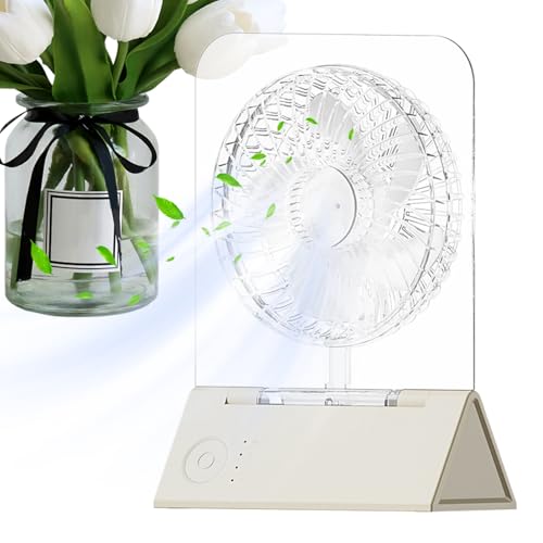 Ventilador personal plegable, pequeños ventiladores de mesa personales | Circulador de aire recargable con cuatro velocidades ajustables para el hogar, dormitorio, viajes, camping, playa, tienda de