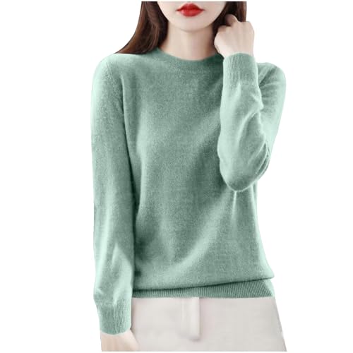 VBTAPA Cashmere Sweaters for Women Fashion Comfort Pullover Tops Casual Crewneck Dressy Long Sleeve Outfits