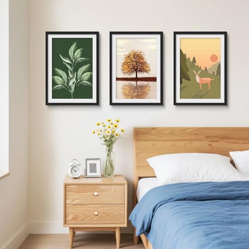 Picrit 19x27 Picture Frame 3 Pack, Black Poster Frame, Display Poster 16 x 24 with Mat or 19 x 27 without Mat for Horizontal or Vertical Wall Mounting