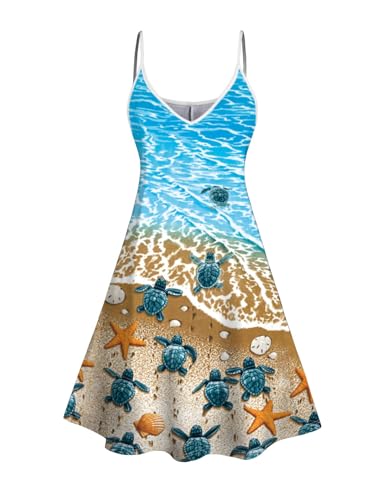 Image of DRESSFO Couple Matching Hawaiian Outfits Gothic Print V Neck Spaghetti Strap Dress or Roll Up Sleeve Shirts Outfit