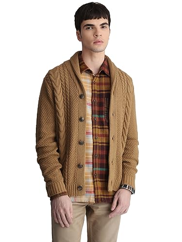 Image of JACK & JONES Men Acrylic Blend Collared Neck Casual Sweater