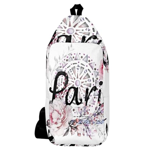 Sac à dos à bandoulière rose aquarelle avec Paris antivol et léger