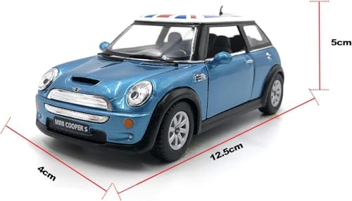 Image of SPITEN Mini Cooper 1:28 Diecast Scale Model Alloy Metal Pull Back Toy Car for Kids with Openable Doors & Light, Music Toy Vehicle for Kids - Colors as Per Stock - (Multicolour)