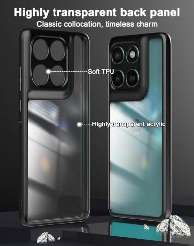 Image of VONZEE Clear Back Case Cover for Moto Edge 60 Pro 5G | Shockproof Design | Hard Back Cover Case for Moto Edge 60 Pro 5G (PC & TPU, Black)