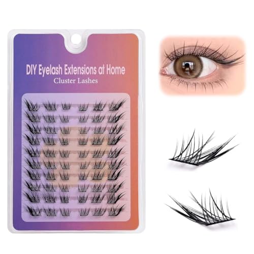 Image of MAYCREATE DIY Eyelash Extension Clusters, 60pcs Individual Lash Clusters Natural Wispy Volume Lashes for At Home Lash Extension Kit
