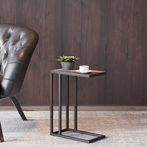 Zhongma Couch Tray Table,C-Shap End Table With Slate Table Top, Solid Real Stone, Side Table,Accent Table For Small Spaces #TOP3