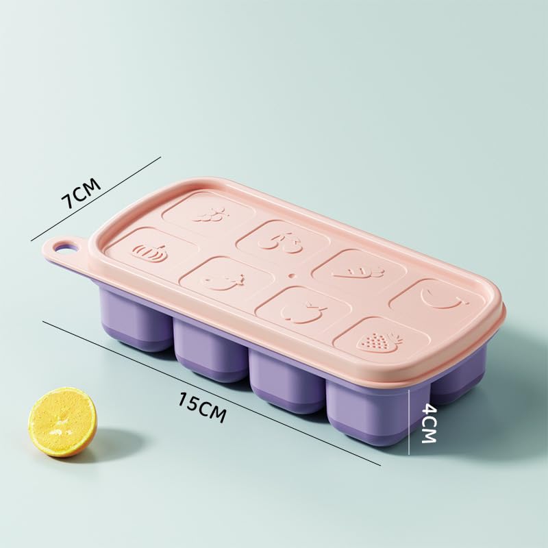Molde para cubos de hielo de silicona rosa miniatura 5