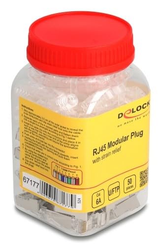 DeLOCK 67177 connecteur de Fils RJ45 Argent, Transparent