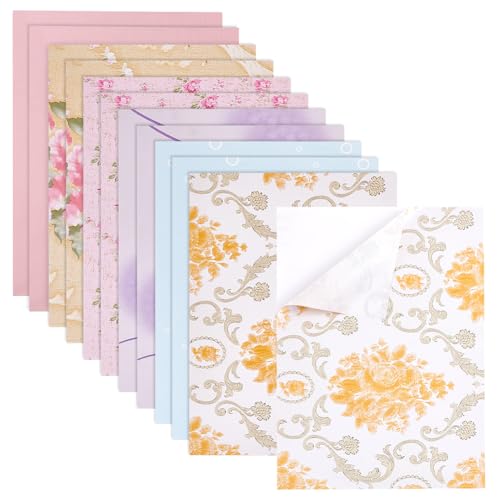 Plancher de maison de poupée PH PandaHall en papier brillant imperméable, 12 feuilles 6 couleurs