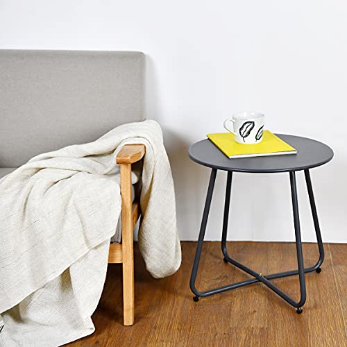 MANO Tavolino Rotondo da Salotto in Metallo