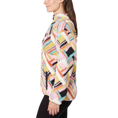 Hurley Ladies' Snap Plush Cozy Pullover Jacket (XXL, Pink Multi)2