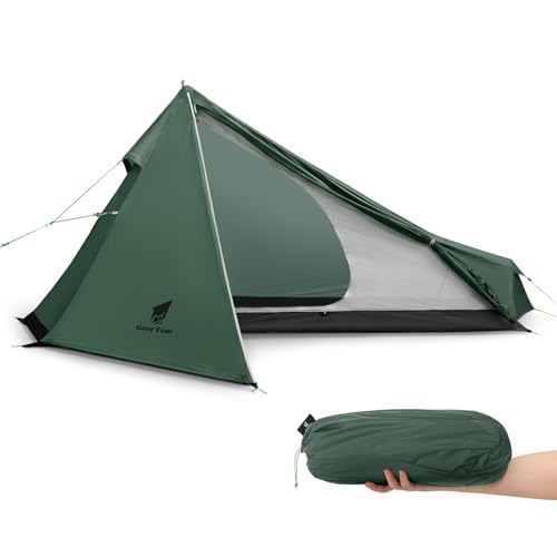 GEERTOP Upgrade Ultralight 3 Season 1 Personenzelt für Camping Backpacking Wandern Reisen - Zelte mit einem Trekkingstock (ohne den Stab...