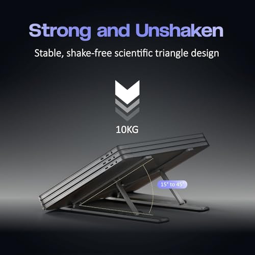 Image of Aluminum Foldable Portable Tabletop Laptop /Desktop with Adjustable Heights Anti-Slip Silicone Pads, Collapsible Design Compatible with All Types of Laptop Multi Color