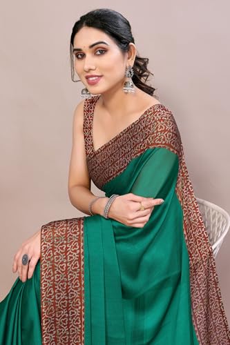 Image of MIRCHI FASHION Saree for Woman Chiffon Madhubani Print | Breathable Comfortable Printed Saree for Office and Regular Use (Available in 15 Designs)
