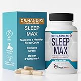 Dr. Nandi’s Sleep Max Natural Sleep Aid – Magnesium, GABA, 5-HTP & Taurine – REM Sleep & Deep Sleep Supplement Without Melatonin – Non-Habit Forming Vegan Herbal Sleep Aid – Non-GMO – 60 Capsules