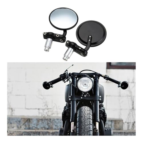 Espejos retrovisores de manillar de 7/8 pulgadas redondos y plegables para moto Cafe Racer 7