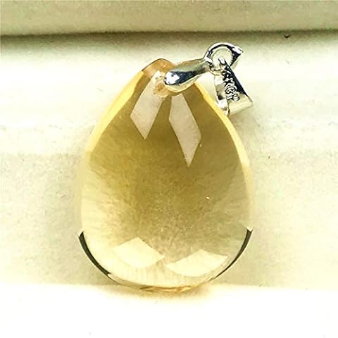DUOVEKT Natural Yellow Citrine Pendant, Citrine Crystal Stone for Woman Man Quartz 22x17x10mm Beads Water Drop Gemstone Jewelry AAAAA Cover