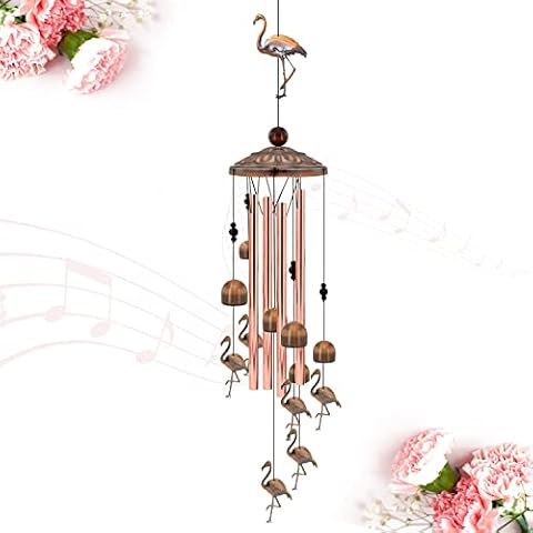 Flamingo Copper Wind Chime, Bird Wind Chimes, Flamingo Decor, Wind Chime Outdoor, Flamingo Gifts for Women, Gifts for Women, Mom Gifts, Garden Gifts, Garden Decor, Yard Décor Cover