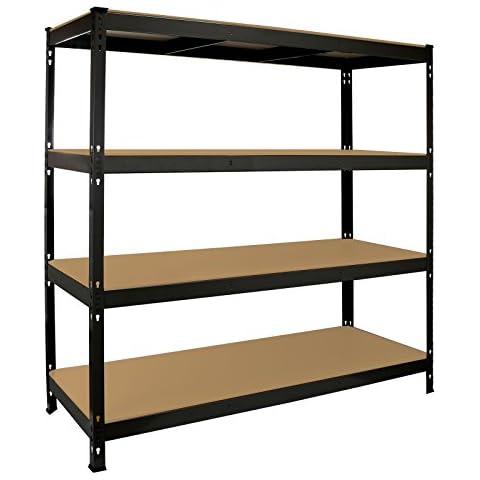 Monster Racking Q-Rax Heavy Duty Strong Rack Garage Workshop Warehouse Storage Shelving Bay 160cm x 60cm x 160cm, Black Cover
